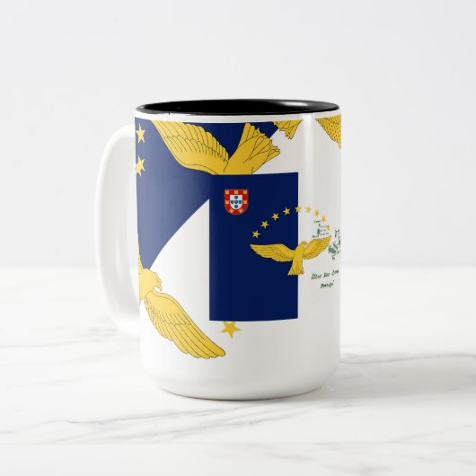 Azoren, Portugal Tweekleurige Koffiemok (Voorkant links)