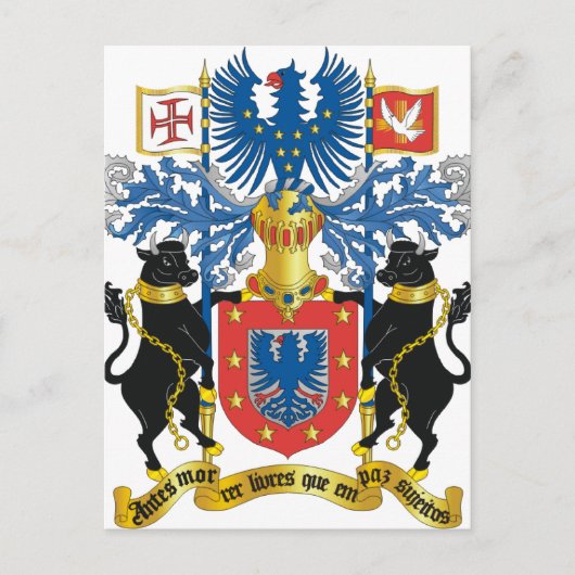 Azoren (Portugal) Wapenmunt Briefkaart (Voorkant)