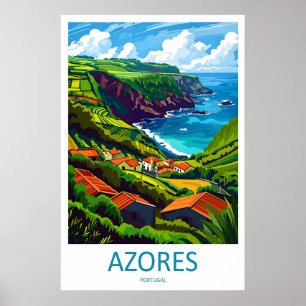 Azoren Poster Nationaal Park Ski Reizen Vintage