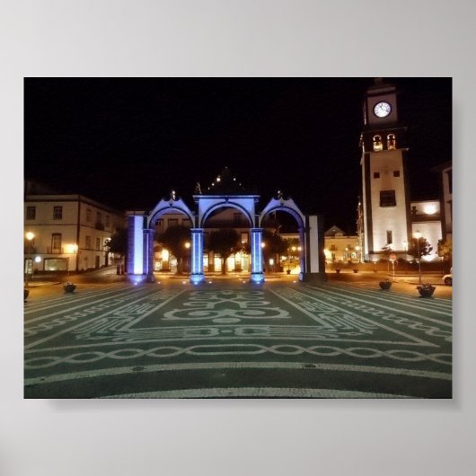 Azoren - Poster Ponta Delgada (Voorkant)