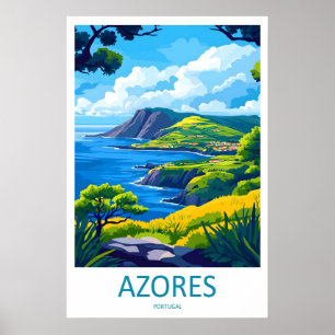 Azoren Poster Reizen Park Nationaal Ski Vintage