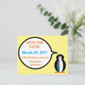 Azoren praten Ms Penguin gepersonaliseerd Aankondigingskaart (Staand voorkant)