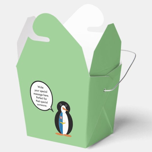 Azoren praten Ms Penguin gepersonaliseerd Bedankdoosjes (Geopend)