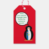 Azoren praten Ms Penguin gepersonaliseerd Cadeaulabel (Voorkant)