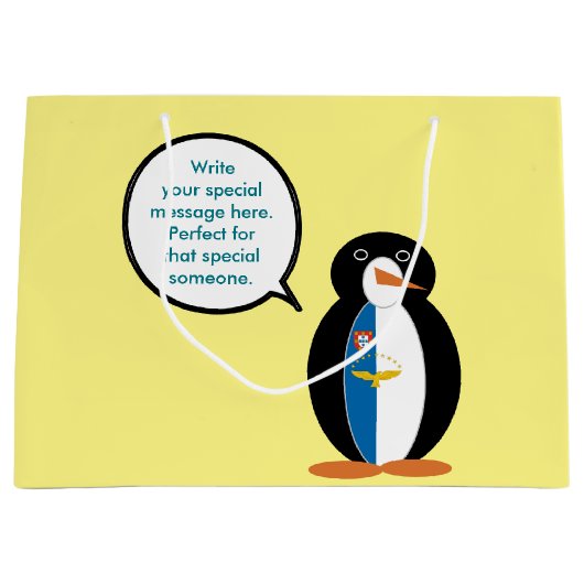 Azoren praten Ms Penguin gepersonaliseerd Groot Cadeauzakje (Voorkant)