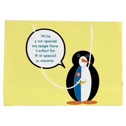 Azoren praten Ms Penguin gepersonaliseerd Groot Cadeauzakje (Achterkant)