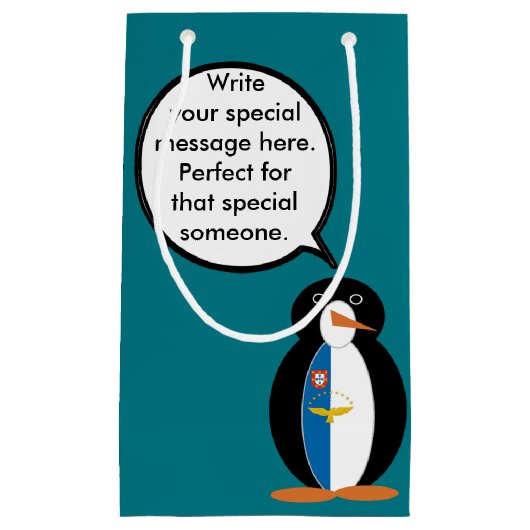 Azoren praten Ms Penguin gepersonaliseerd Klein Cadeauzakje (Voorkant)