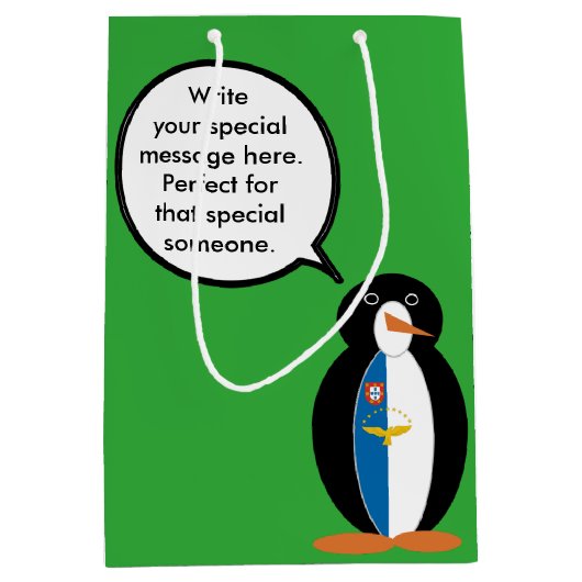Azoren praten Ms Penguin gepersonaliseerd Medium Cadeauzakje (Voorkant)