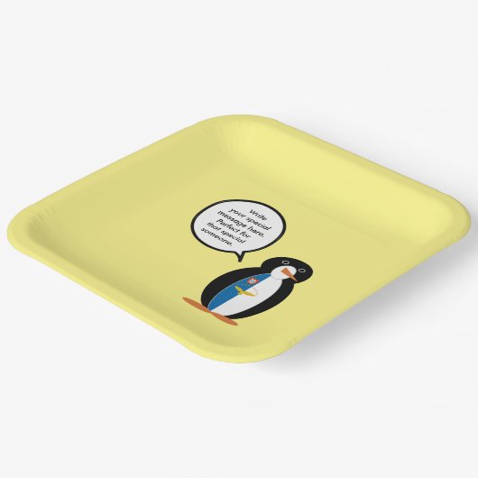 Azoren praten Ms Penguin gepersonaliseerd Papieren Bordje (Gebogen)