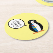 Azoren praten Ms Penguin gepersonaliseerd Ronde Kartonnen Onderzetter (Gebogen)