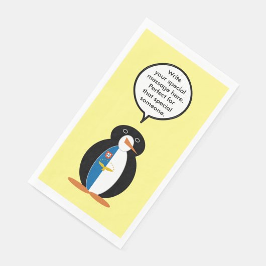 Azoren praten Ms Penguin gepersonaliseerd Servet (Hoek)