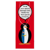 Azoren praten Ms Penguin gepersonaliseerd Wijn Cadeautas (Achterkant)