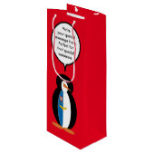 Azoren praten Ms Penguin gepersonaliseerd Wijn Cadeautas (Voorkant Gekanteld)