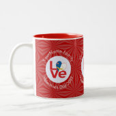 Azoren Red Love Heart gepersonaliseerd Tweekleurige Koffiemok (Links)