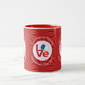 Azoren Red Love Heart gepersonaliseerd Tweekleurige Koffiemok (Center)
