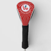 Azoren Rode LOVE Vlag gepersonaliseerd Golfheadcover (Voorkant)