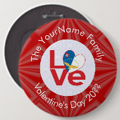 Azoren Rode LOVE Vlag gepersonaliseerd Ronde Button 6,0 Cm (Voorkant /achterkant)