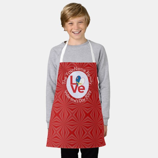 Azoren Rode LOVE Vlag gepersonaliseerd Schort (Gedragen)
