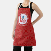 Azoren Rode LOVE Vlag gepersonaliseerd Schort (Insitu)