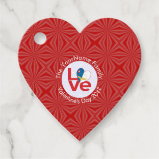 Azoren Rood LIEFDE Vlag Persoonlijk  Bedankjes Labels