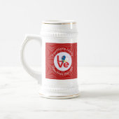 Azoren Rood LOVE Vlag Gepersonaliseerd Bierpul (Links)
