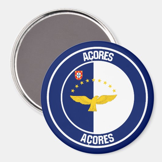 Azoren Round Emblem Magneet (Voorkant / Achterkant)