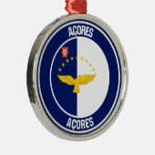 Azoren Round Emblem Metalen Ornament (Rechts)