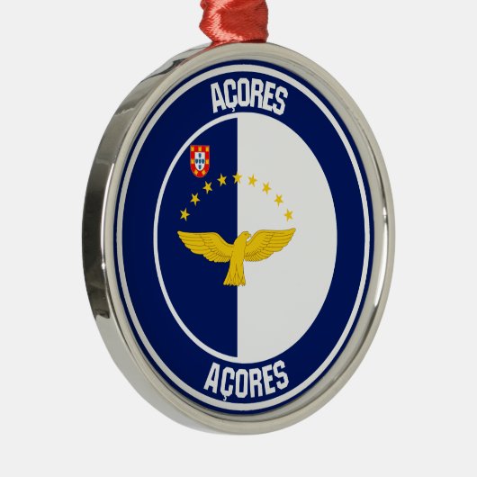Azoren Round Emblem Metalen Ornament (Rechts)