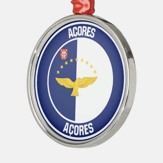 Azoren Round Emblem Metalen Ornament (Links)