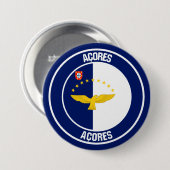 Azoren Round Emblem Ronde Button 7,6 Cm (Voorkant /achterkant)