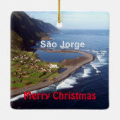 Azoren: Sao Jorge Panorama keramiek Keramisch Ornament (Achterkant)