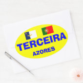 Azoren - Terceira Euro-stijl ovale Mok Ovale Sticker (Envelop)