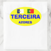 Azoren - Terceira Euro-stijl ovale Mok Ovale Sticker (Tas)
