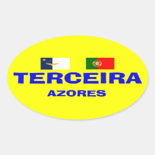 Azoren - Terceira Euro-stijl ovale Mok Ovale Sticker