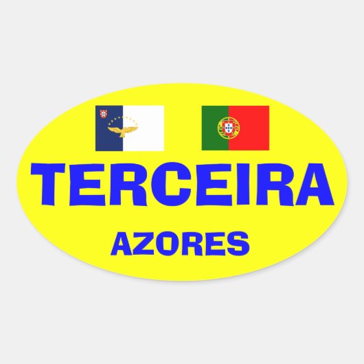 Azoren - Terceira Euro-stijl ovale Mok Sticker (Voorkant)