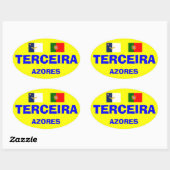 Azoren - Terceira Euro-stijl ovale Mok Sticker (Vel)