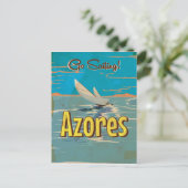 Azoren vintage reisposter briefkaart (Staand voorkant)