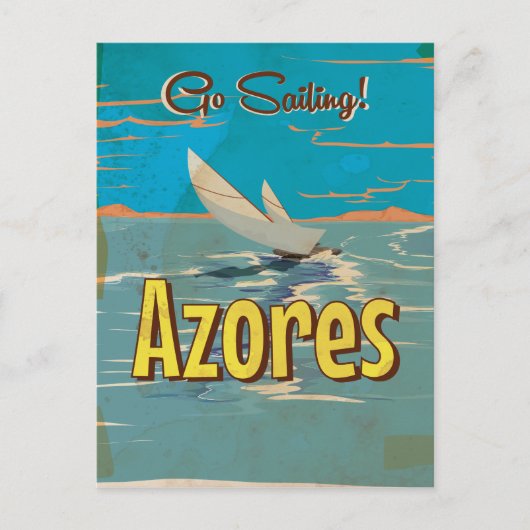 Azoren vintage reisposter briefkaart (Voorkant)