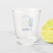 Azoren vlag blauwe personalisatie shot glas (Achterkant)