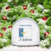 Azoren vlag blauwe personalisatie sneeuwbol (Kerstmis)