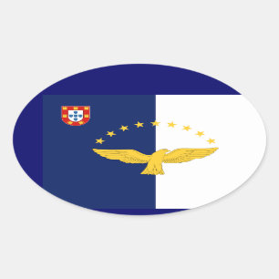 Azoren* Vlag Europese stijl Oval Sticker