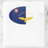 Azoren* vlag Europese stijl ovale Sticker (Tas)