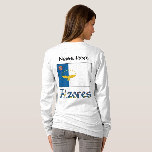 Azoren vlag gepersonaliseerd t-shirt (Achterkant volledig)