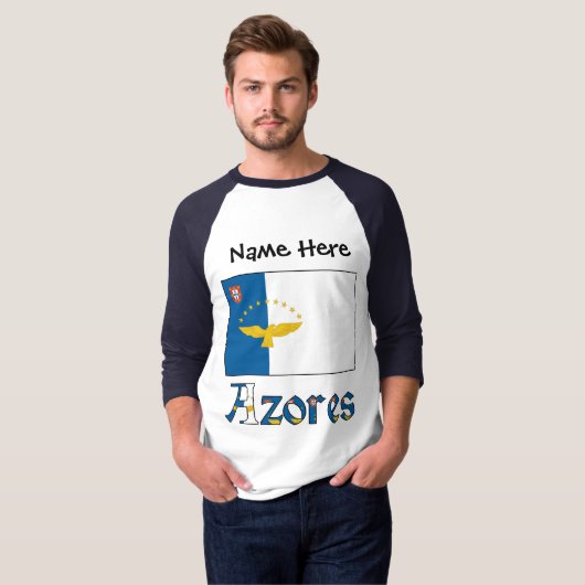 Azoren vlag gepersonaliseerd t-shirt (Voorkant volledig)