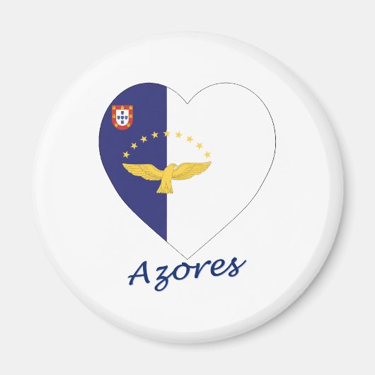 Azoren Vlag Hart Magneet (Voorkant)