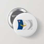 Azoren Vlag Knop Ronde Button 5,7 Cm (Voorkant /achterkant)