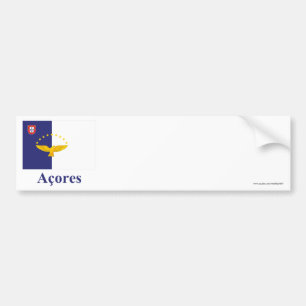Azoren vlag met naam in het Portugees Bumpersticker