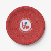 Azoren Vlag Rode LIEFDE Gepersonaliseerd Papieren Bordje (Voorkant)