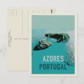 Azoren Vulkanisch eiland Illustratie Briefkaart (Voorkant / Achterkant)