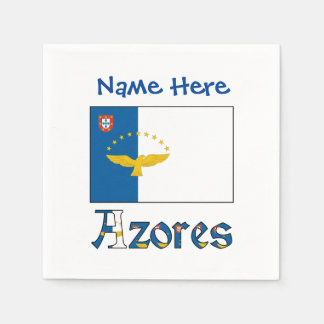 Azores Azorean Flag Blue Personalized Name Servet